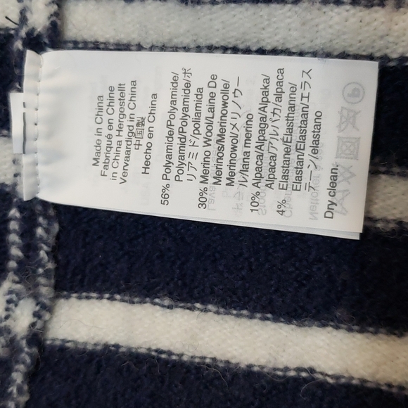 Madewell Cozy Walker Striped Cardigan, Color Dark Nightfall, Size L - Picture 5 of 8